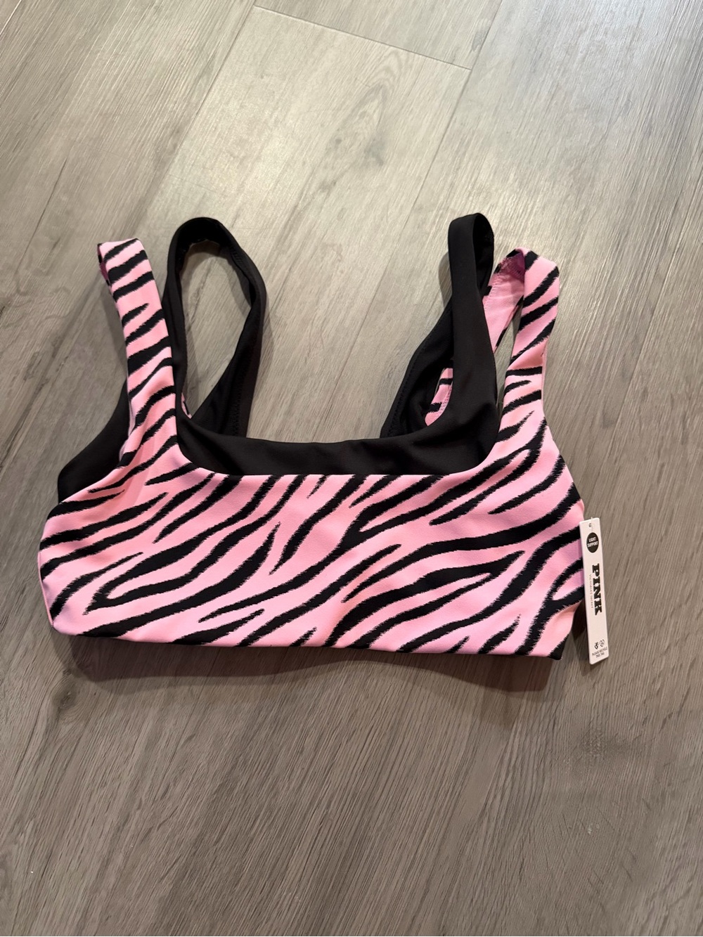 Victoria's Secret PINK Black and Pink Athletic Bra